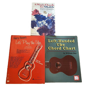 Ukulele Vtg Instruction Chord & Song Books Sheet Music Lot of 3 Hawaiian Guitar